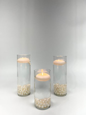 Cylinder Trio with Pearl Filler/Floating Candle