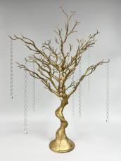 Gold Tree with Crystal Chains