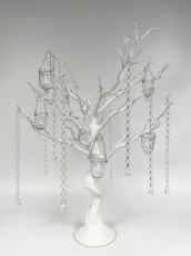 White Tree with Crystal Chains & Hanging Votives